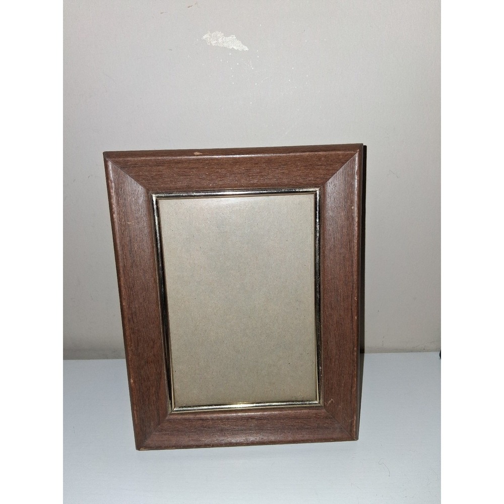 Wood Picture Frame 4.5x6 Gold Trim Vintage Style Tabletop Frame